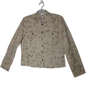 Cristopher And Banks Women Beige And Black Jacket Size L